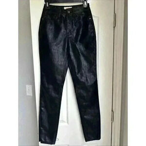 Chelsea & Violet Faux Leather Pants Size 25 Zipper Bottom Five Pockets Moto